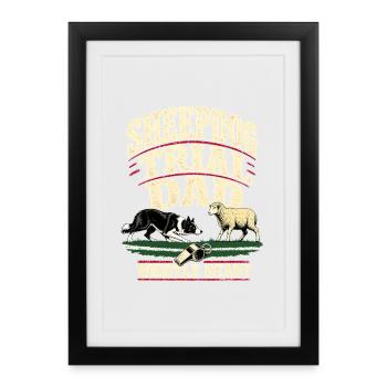 Père Border Collie, Père d’épreuve de chien de berger Sifflet - Affiche encadrée (27 × 37 cm) - noir - Devant