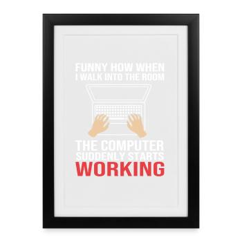 Tech Support - Framed poster (27 × 37 cm) - black - Front