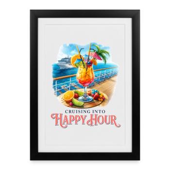 Cruising Into Happy Hour - Framed poster (27 × 37 cm) - black - Front