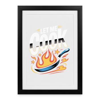 Let Me Cook Cooking Grilling Meme Grill Master Chef - Framed poster (27 × 37 cm) - black - Front