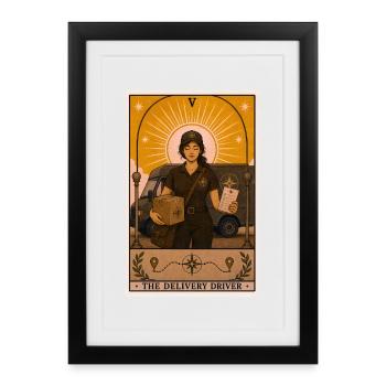 Parcel Driver | Delivery Courier Tarot - Framed poster (27 × 37 cm) - black - Front