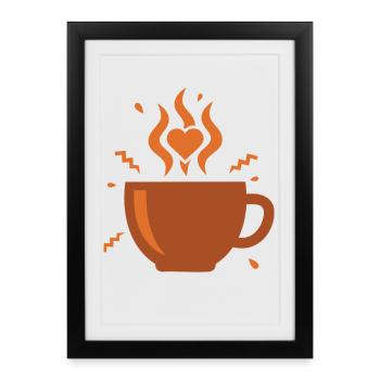 Breakfast Funny Brunch Coffee Second Breakfast - Framed poster (27 × 37 cm) - black - Front
