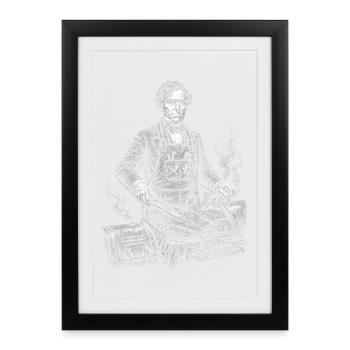 Franklin Pierce Grilling BBQ - Framed poster (27 × 37 cm) - black - Front