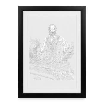 James A Grilling BBQ - Framed poster (27 × 37 cm) - black - Front