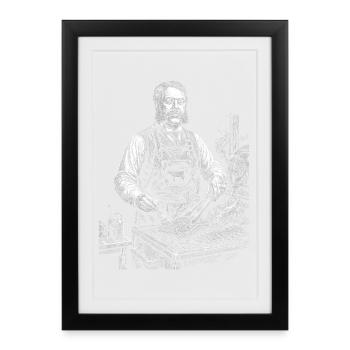 Chester A Arthur Grilling BBQ - Framed poster (27 × 37 cm) - black - Front