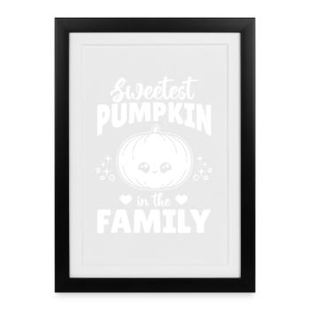 La citrouille la plus douce de la famille - Halloween Pumpkin - Affiche encadrée (27 × 37 cm) - noir - Devant