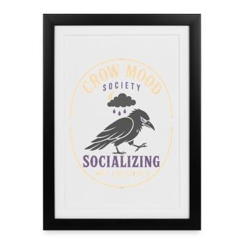 Corbeau Corbeau Drôle - Affiche encadrée (27 × 37 cm) - noir - Devant