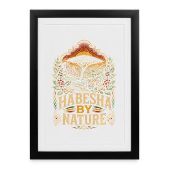 Éthiopie Éthiopien Habesha éthiopien par nature - Affiche encadrée (27 × 37 cm) - noir - Devant
