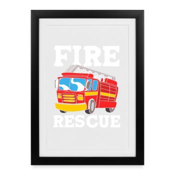 Firefighter Child - Framed poster (27 × 37 cm) - black - Front