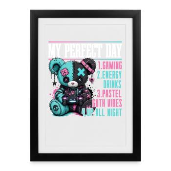 Pastel Goth Soft Goth Gaming Gamer - Framed poster (27 × 37 cm) - black - Front