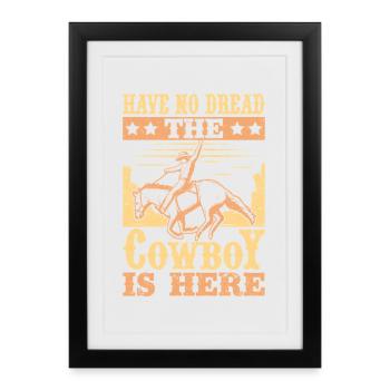 Cavalier de l’Ouest Pas de Terreur Le Cow-Boy Est Ici Cowgirls - Affiche encadrée (27 × 37 cm) - noir - Devant