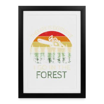 Forest instead of therapy - Framed poster (27 × 37 cm) - black - Front