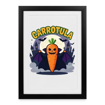 Blague sur le costume d’Halloween de Carotte Carotte et Vampire - Affiche encadrée (27 × 37 cm) - noir - Devant
