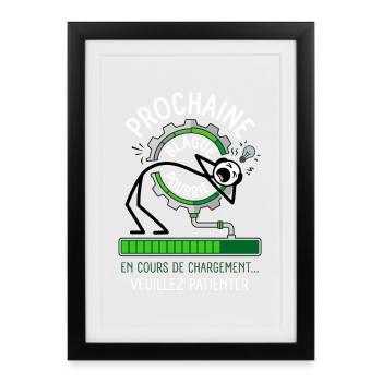 Prochaine Blague Pourrie Chargement Humour - Affiche encadrée (27 × 37 cm) - noir - Devant