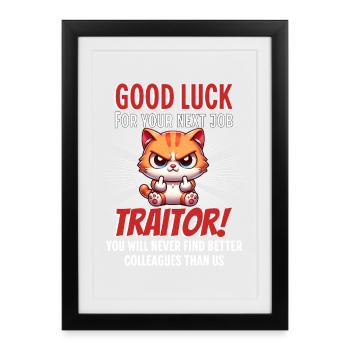Drôle d’adieu collègue - Affiche encadrée (27 × 37 cm) - noir - Devant