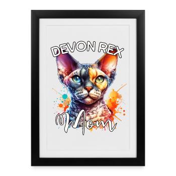Devon Rex Mom - Framed poster (27 × 37 cm) - black - Front