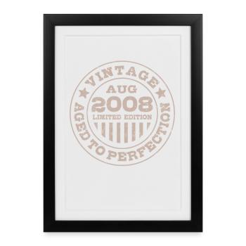 Vintage août 2008 Édition limitée Circle - Affiche encadrée (27 × 37 cm) - noir - Devant