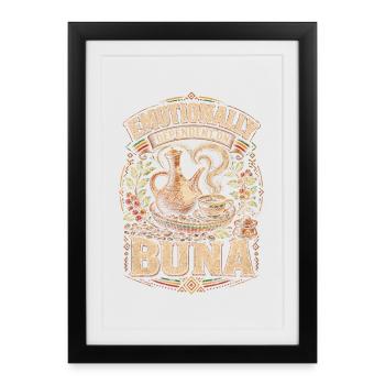 Ethiopia Ethiopian Ethiopian Dependent On Buna - Framed poster (27 × 37 cm) - black - Front