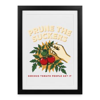 Plant de tomate : Maillot Pruner les Suckers - Affiche encadrée (27 × 37 cm) - noir - Devant