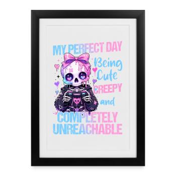 Pastel Goth Soft Goth Gaming Gamer - Affiche encadrée (27 × 37 cm) - noir - Devant