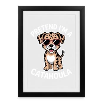 Cadeau de la parole du chien léopard Catahoula de Louisiane - Affiche encadrée (27 × 37 cm) - noir - Devant