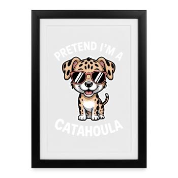 Cadeau de la parole du chien léopard Catahoula de Louisiane - Affiche encadrée (27 × 37 cm) - noir - Devant