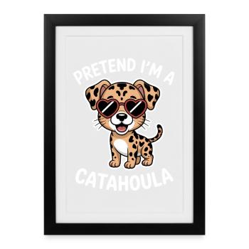 Cadeau de la parole du chien léopard Catahoula de Louisiane - Affiche encadrée (27 × 37 cm) - noir - Devant