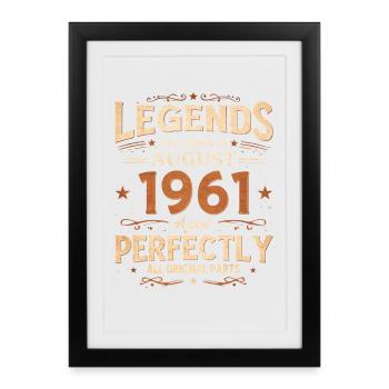 65th Birthday Gift Husband Legend August 1961 - Framed poster (27 × 37 cm) - black - Front