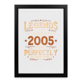 21e cadeau d’anniversaire Légende du mari août 2005 - Affiche encadrée (27 × 37 cm) - noir - Devant
