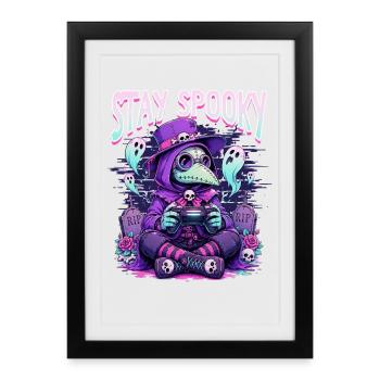 Pastel Goth Soft Goth Gaming Gamer - Affiche encadrée (27 × 37 cm) - noir - Devant