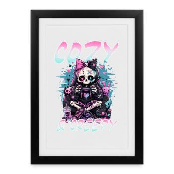 Pastel Goth Soft Goth Gaming Gamer - Affiche encadrée (27 × 37 cm) - noir - Devant