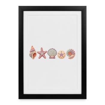 Coastal Cottagecore Clipart, Ocean Lover Gift - Framed poster (27 × 37 cm) - black - Front