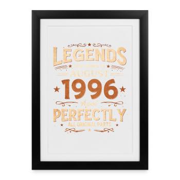 30th Birthday Gift Man Legend August 1996 - Framed poster (27 × 37 cm) - black - Front