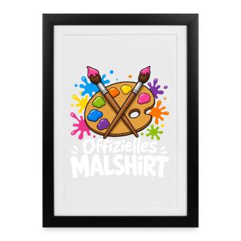 Offizielles Ausmal-Motiv zum Malen Zeichnen und - Gerahmtes Poster (27 × 37 cm) - Schwarz - Vorne