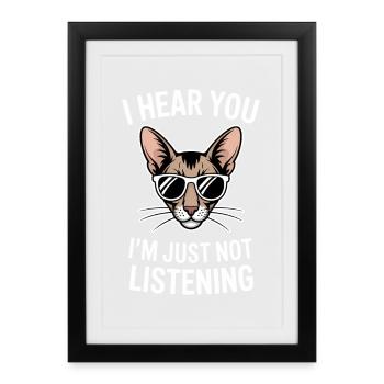 Dictons cadeaux de chats à poil court oriental - Affiche encadrée (27 × 37 cm) - noir - Devant
