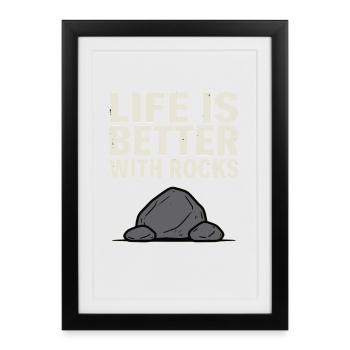 Fossiles de collectionneurs de pierres Géode Rochier Minéraux - Affiche encadrée (27 × 37 cm) - noir - Devant