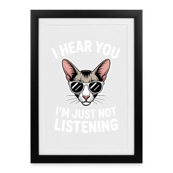 Dictons cadeaux de chats à poil court oriental - Affiche encadrée (27 × 37 cm) - noir - Devant