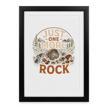 Un Stone Collector Juste un Dernier Cadeau de Pierre - Affiche encadrée (27 × 37 cm) - noir - Devant