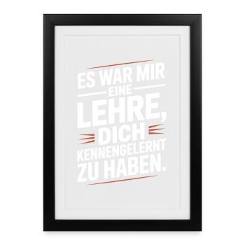 Lehre Dich Kennenzulernen Ex Freund Trennung Ex - Gerahmtes Poster (27 × 37 cm) - Schwarz - Vorne