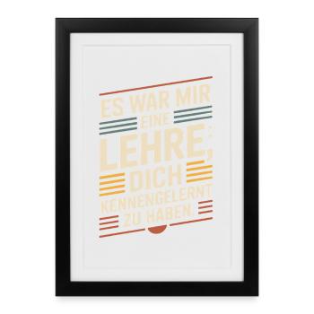 Lehre Dich Kennenzulernen Ex Freund Trennung Ex - Gerahmtes Poster (27 × 37 cm) - Schwarz - Vorne