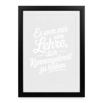 Lehre Dich Kennenzulernen Ex Freund Trennung Ex - Gerahmtes Poster (27 × 37 cm) - Schwarz - Vorne