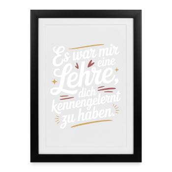 Lehre Dich Kennenzulernen Ex Freund Trennung Ex - Gerahmtes Poster (27 × 37 cm) - Schwarz - Vorne