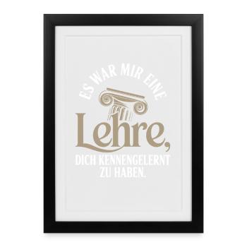 Lehre Dich Kennenzulernen Ex Freund Trennung Ex - Gerahmtes Poster (27 × 37 cm) - Schwarz - Vorne