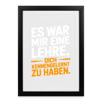 Lehre Dich Kennenzulernen Ex Freund Trennung Ex - Gerahmtes Poster (27 × 37 cm) - Schwarz - Vorne