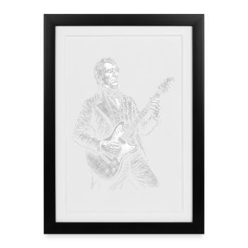 William Henry Harrison Guitare - Affiche encadrée (27 × 37 cm) - noir - Devant