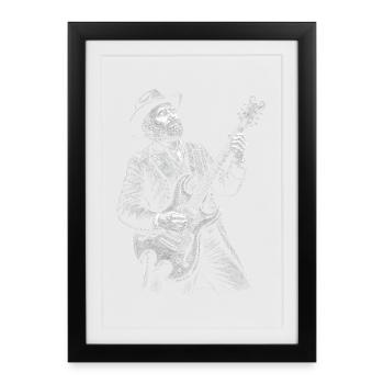 Guitare Ulysses S Grant - Affiche encadrée (27 × 37 cm) - noir - Devant