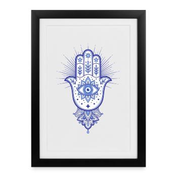Spiritualité Géométrie Sacrée Fleur de Lotus Zen - Affiche encadrée (27 × 37 cm) - noir - Devant