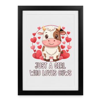 L’amour des vaches dans le cercle du cœur - Affiche encadrée (27 × 37 cm) - noir - Devant