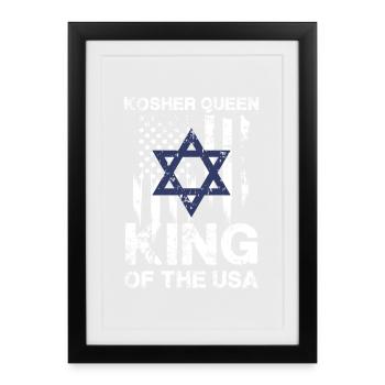 Kosher Queen King Of The USA Flag Star - Framed poster (27 × 37 cm) - black - Front