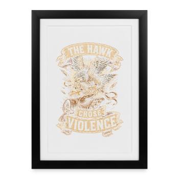 Falknerei Falkner Le Faucon choisit la violence - Affiche encadrée (27 × 37 cm) - noir - Devant
